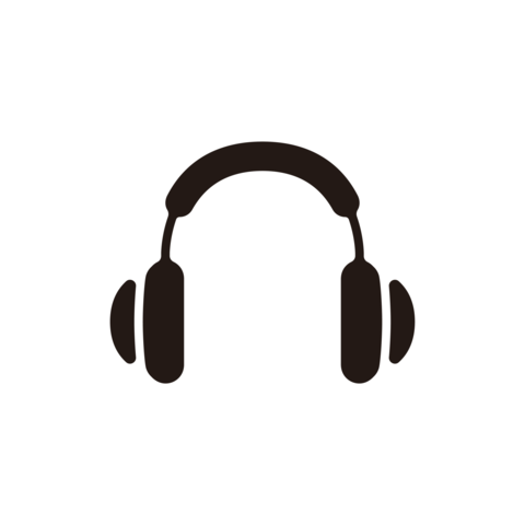 Headphone icon.Flat silhouette version
