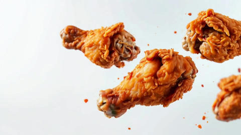 Fried chickens flying