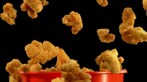 Fried chicken bucket flying