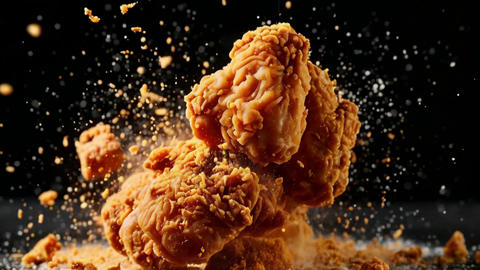 Fried chicken falling