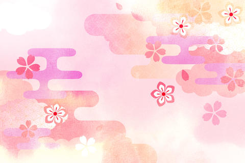 Clip art background of beautiful pink cherry blossoms