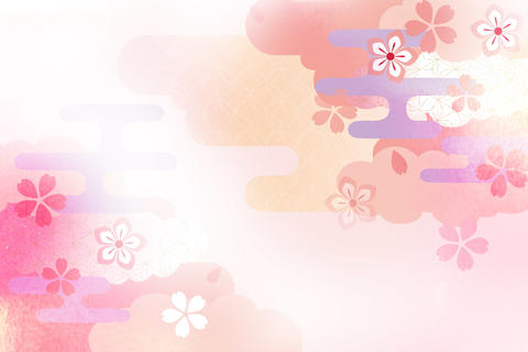 Clip art background of beautiful pink cherry blossoms