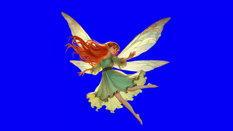 Fairy Flight Animation:chromakey Ready, Seamless loop