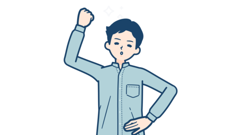 stand collar shirt man_fist pump to express joy