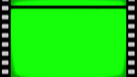 Old film noise image on green screen, film spinning effect