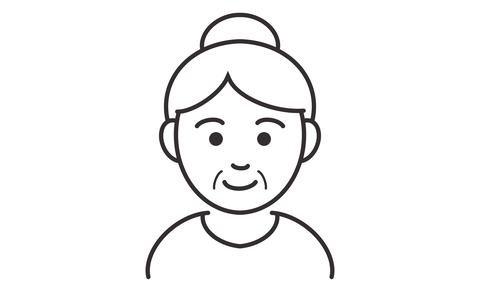 Simple grandmother icon Elderly woman pictogram illustration