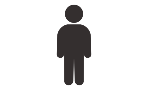 Simple person icon monochrome line drawing illustration