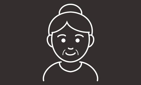 Simple grandmother icon Elderly woman pictogram illustration