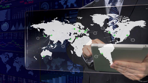 Businessman Analyzing Global Trading Charts HD