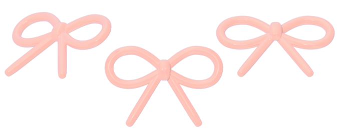 a collection of 3d cute glossy red ribbons or bows on an isolated background, fun-loving bow design