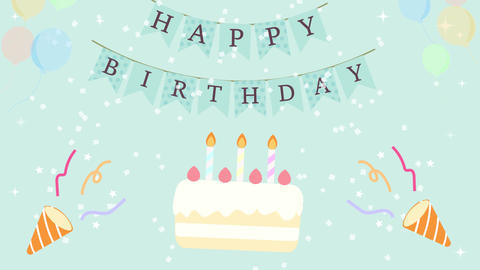 Colorful balloons and garlands birthday cake video