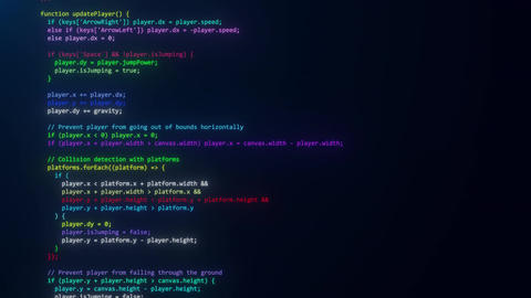 Colorful Computer Code on a Digital Screen Background