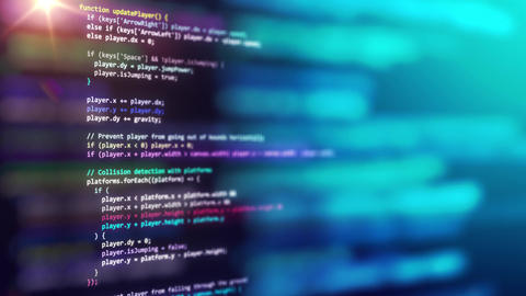 Colorful Computer Code on a Digital Screen Background