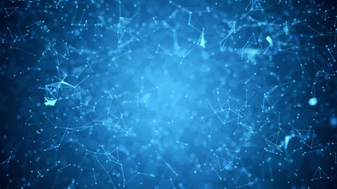 Futuristic Blue Plexus Geometry Background with Animated Polygon Network