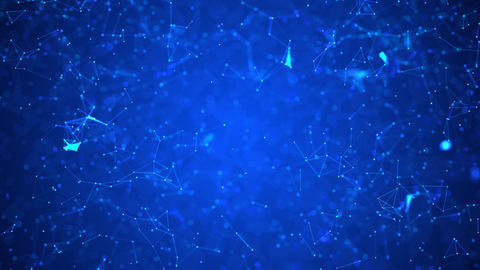 Futuristic Blue Plexus Geometry Background with Animated Polygon Network