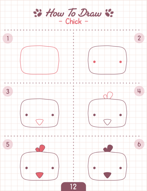 How to Draw Doodle Animal, Cartoon Character Step by Step Drawing Tutorial