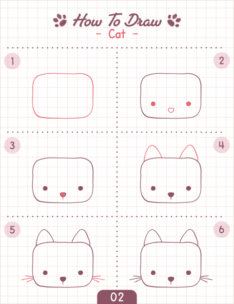 How to Draw Doodle Animal, Cartoon Character Step by Step Drawing Tutorial