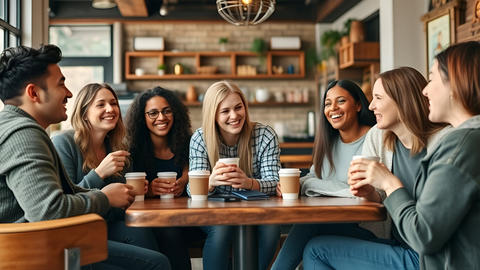 Friends Enjoying Coffee