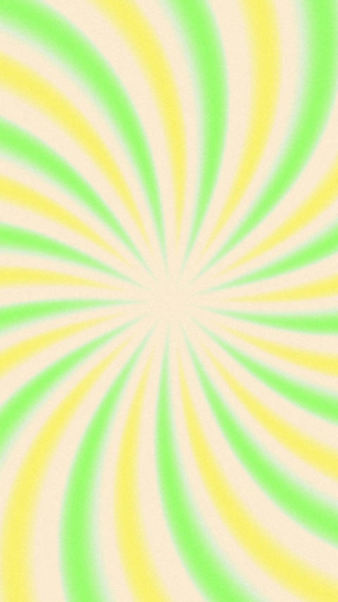 Green and Yellow, soft twirly, retro candy like sunburst loop background
