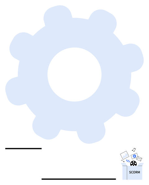 Gear Symbol with SCORM Concept Box Representing E-Learning and Digital Workflow