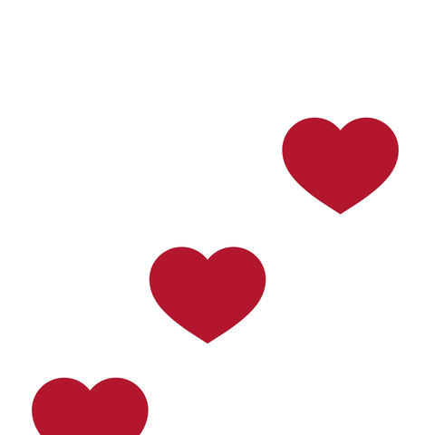 Heart symbol floating from bottom to top animation