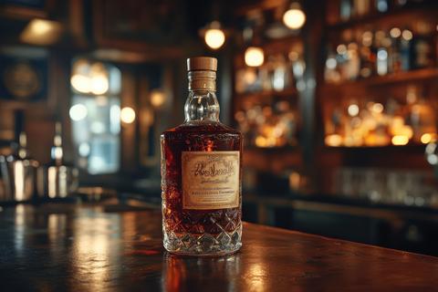 Noble Oak Whiskey Bottle Bar Setting