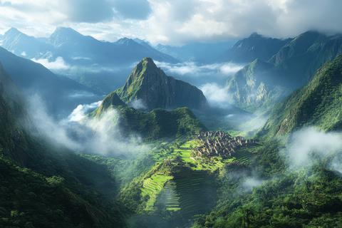 Machu Picchu Lost City Inca Ruins Mountaintop View