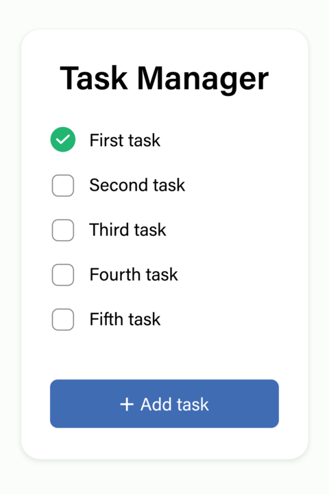 Task Manager App with To-Do List and Checkboxes Interface