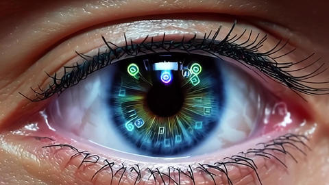 Eye with digital elements representing data in time and GIF 46412563 ...