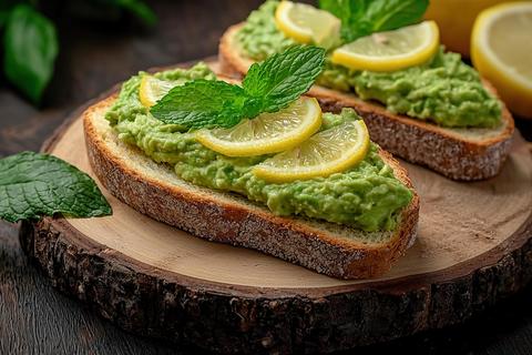 Guacamole avocado sandwich. Generative Ai image