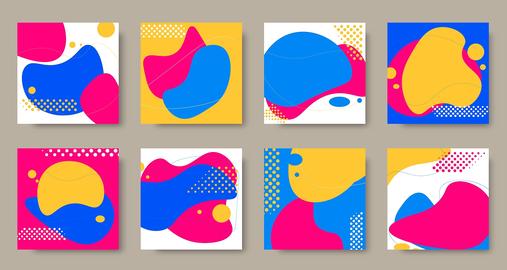 8 square backgrounds with abstraction