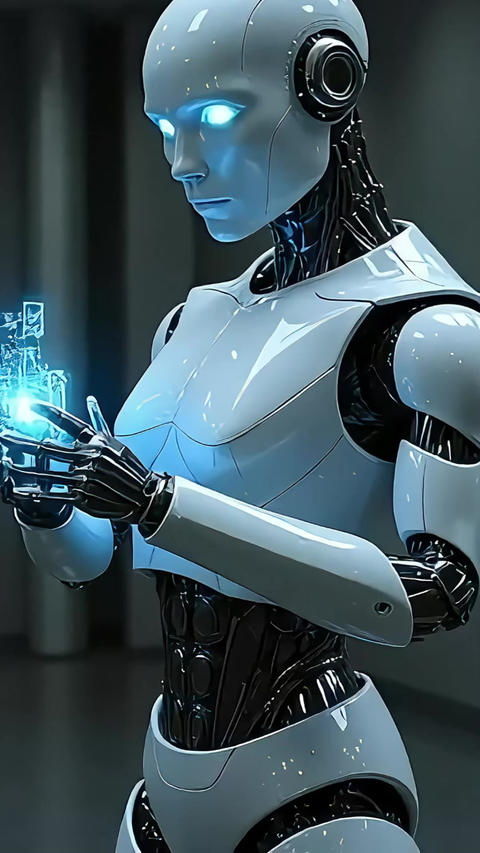 Robot with glowing technology