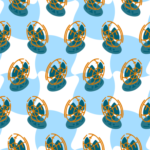 Seamless Cartoon Electric Fan Pattern