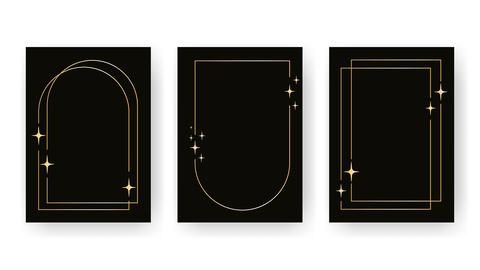 3 Elegant golden minimalist frames