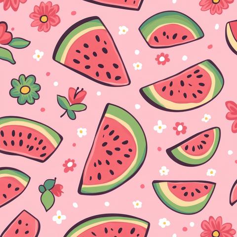 Refreshing watermelon aesthetics fun digital artwork for summer vibes