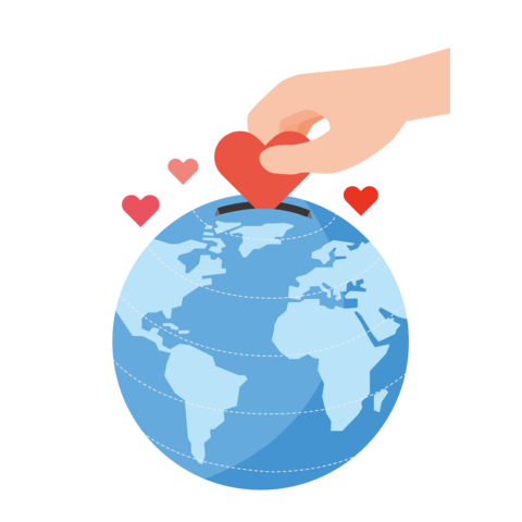 Image illustration of donations that cherish the earth