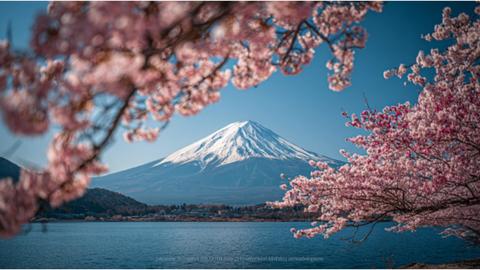 "Framed by Blossoms – Mt. Fuji in Springtime Glory