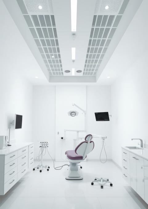 Dental clinic and dental care by dentist in a clean white room Empty room interior design Ultra