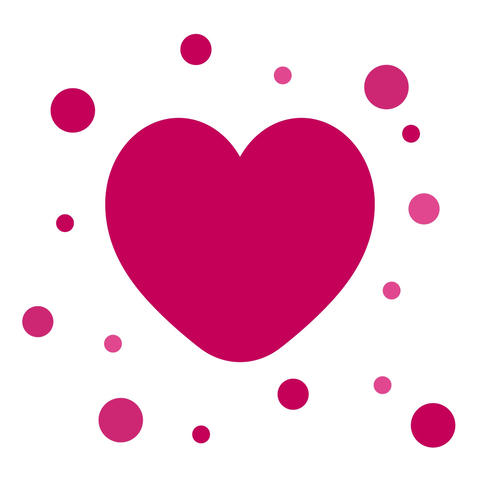 Animation of a circle emerging from a larger heart