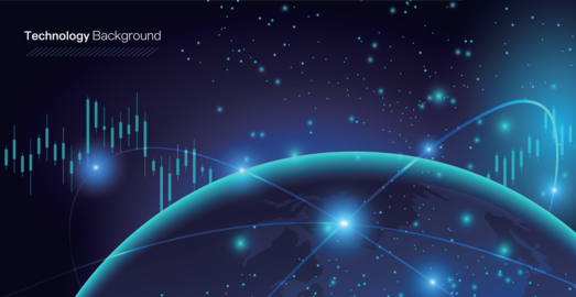 Futuristic technology background. Global world network and telec