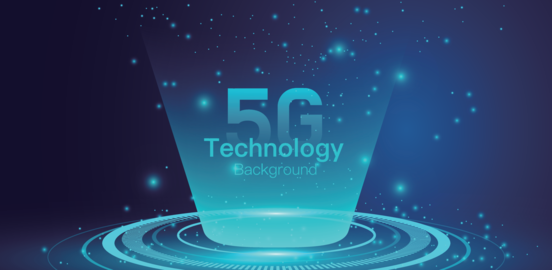 Futuristic technology background. Global world 5G network and te