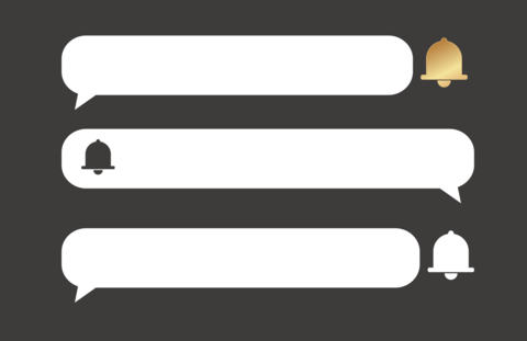 New chat box message bubbles design with bell icon