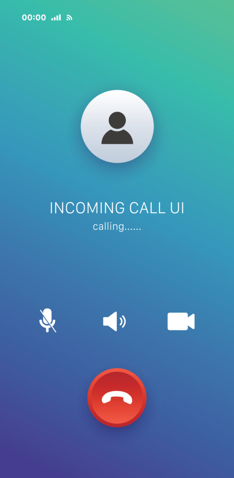 Incoming Phone Call Screen User Interface UI .For website and mo