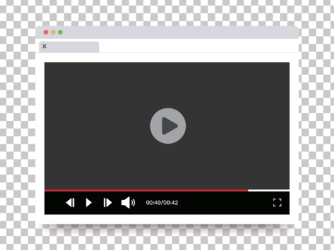 Video player design for website and mobile apps vector illustra