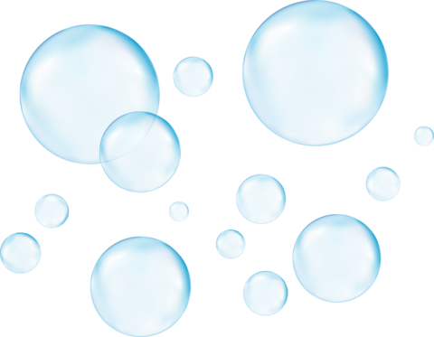 3d bubbles underwater on blue background. Soap bubbles vector illustration