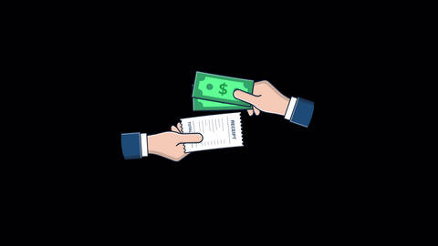 Animated Hand Giving Receipt in Exchange of Cash. Cash P GIF 47937313 ...
