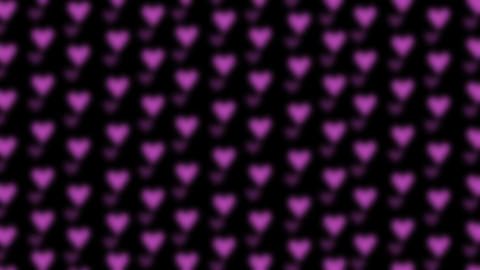 Colorful heart pattern creates a vibrant backdrop in bold pink against a dark background