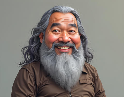 A male caricature of old age