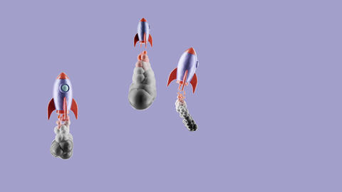 Pack Of 3 Clay 3D Rocket Icons On Alpha - 2
