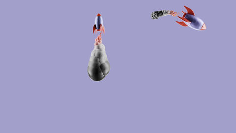 Pack Of 3 Clay 3D Rocket Icons On Alpha - 3